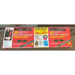 VTG Joybrite Mini Christmas Light Set Clear 70 Lights‎